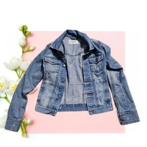 Aeropostale Jean Jacket Vtg 90s Y2k Womens S Blue Grunge Boho Biker Trucker